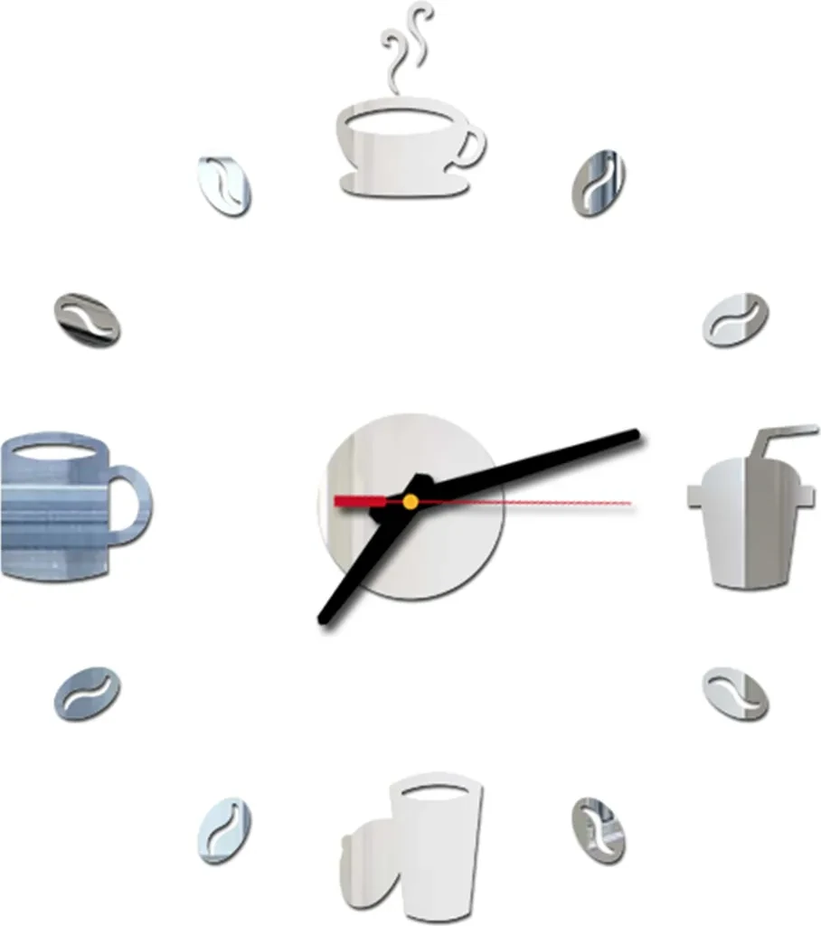 DIY Wanduhr – Rahmenlose Stille Uhr – 40 cm – Moderne Design-Aufkleber